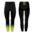 black and yellow leggings with the "closer to free" logo